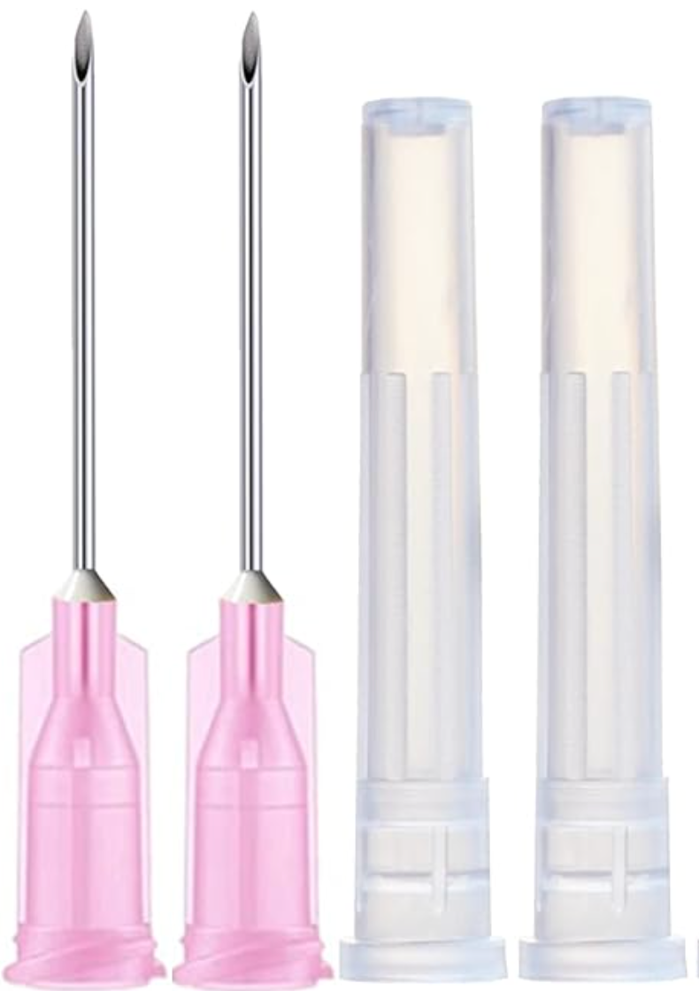 100 Pack 18Ga 1 Inch Sterile Disposable Injection Needle with Cap for Scientific and Industrial Dispensing Needle Accessories